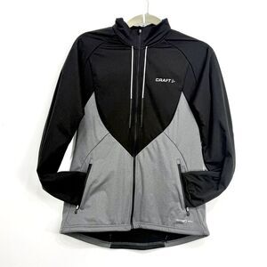 Craft Ventair Wind Black Gray Fleece Lined Vented Performance Zip Up Jacket